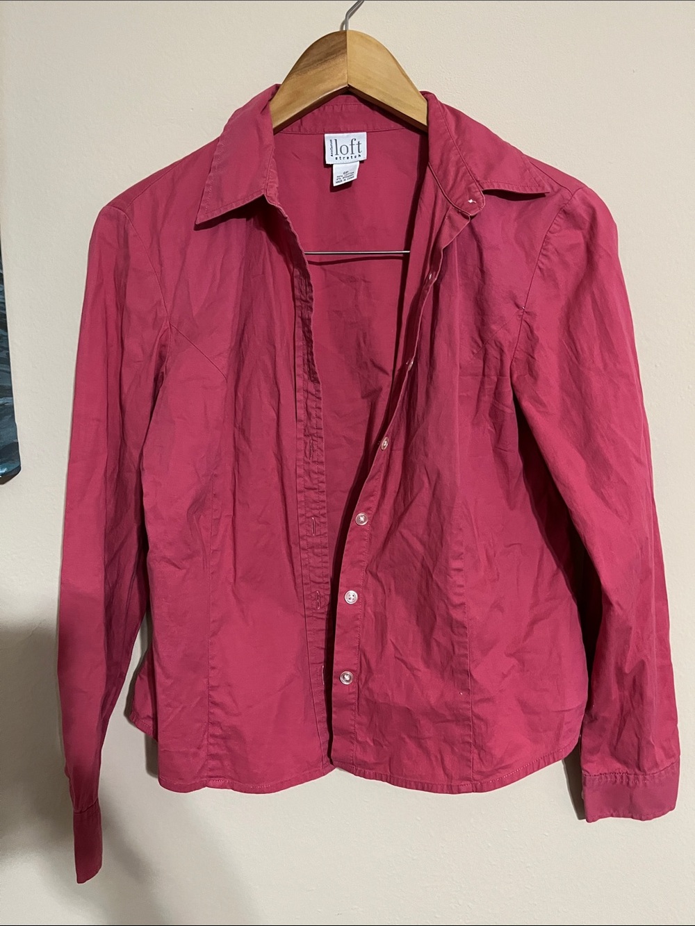 LOFT Raspberry Pink Button-Front Blazer Jacket